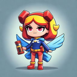 Create an original Brawl Stars girl character named Harley, inspired by a mega beetle