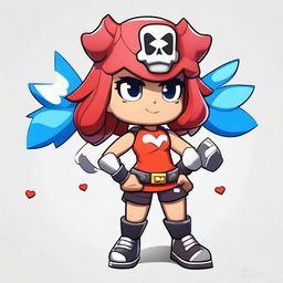 Create an original Brawl Stars girl character named Harley, inspired by a mega beetle