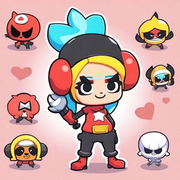 Create an original Brawl Stars girl character named Harley, inspired by a mega beetle