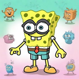 Create a new character in the style of SpongeBob SquarePants named Angelo