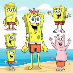 Create a new character in the style of SpongeBob SquarePants named Angelo