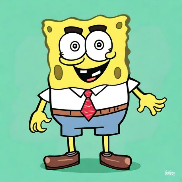 Create a new character in the style of SpongeBob SquarePants named Angelo