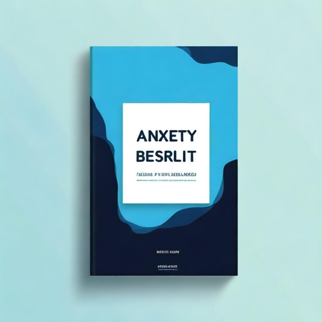 A book cover for a psychology book related to anxiety and depression, featuring shades of blue and black