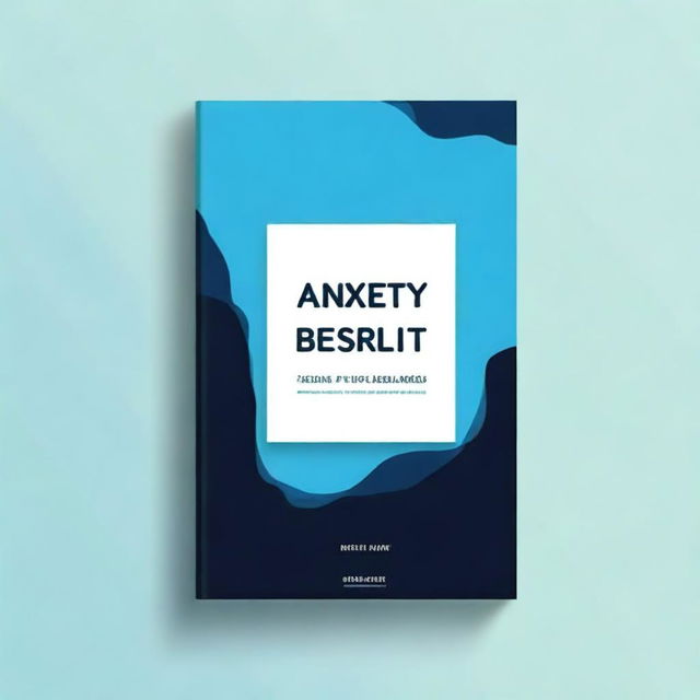 A book cover for a psychology book related to anxiety and depression, featuring shades of blue and black