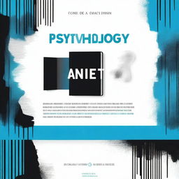 A back cover for a psychology book related to anxiety and depression, featuring blue and black colors