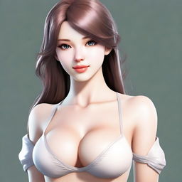 Create a realistic and attractive female character, often referred to as a 'waifu'