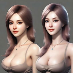 Create a realistic and attractive female character, often referred to as a 'waifu'