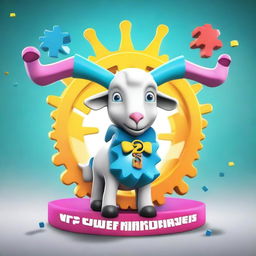 Create a detailed image of a unique gear for Goat Simulator 4 called 'Power Madness'