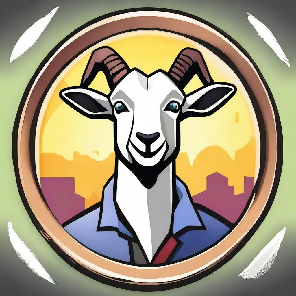 Create an achievement badge for Goat Simulator 4 titled 'Get Defeat To The Large Goat'