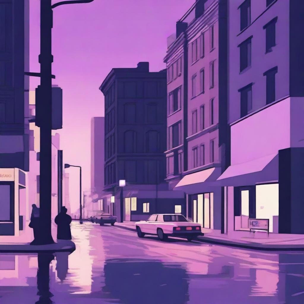 Create an artwork of a lonely New York City street corner at night