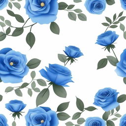 An image featuring scattered flower branches and blue roses