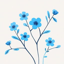 An image featuring simple blue flower branches