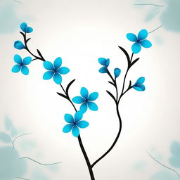 An image featuring simple blue flower branches