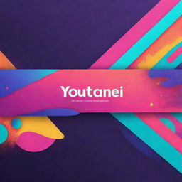 Design a visually appealing YouTube banner, accentuated with vibrant colors, abstract patterns and space for a catchy channel name in the center.