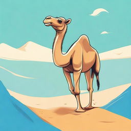 A whimsical illustration of a camel with an exaggeratedly large toe