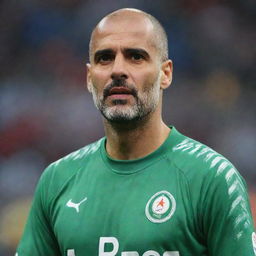 Pep Guardiola wearing an Algeria national team football jersey