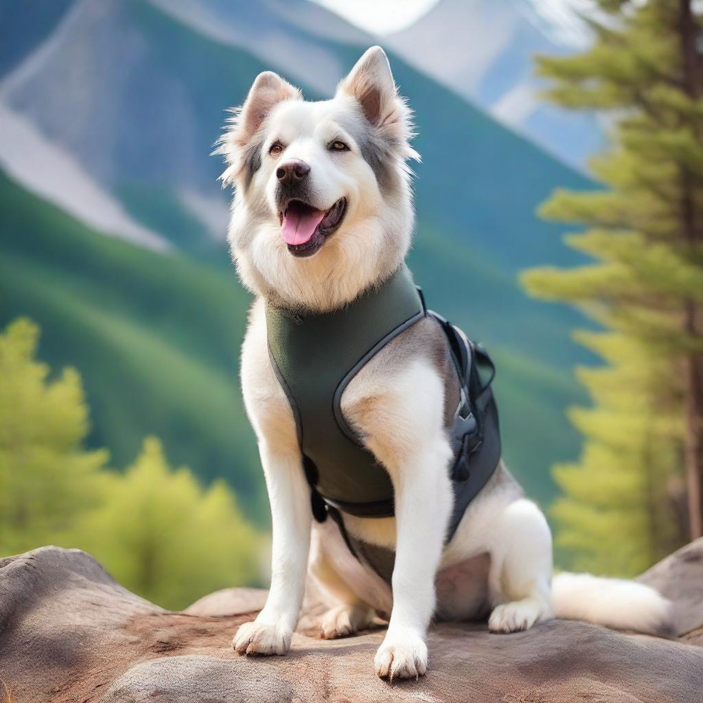 A medium breed dog that looks like an explorer