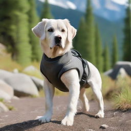 A medium breed dog that looks like an explorer