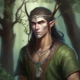 A male Wood Elf Moon Druid with a high wisdom, living as a hermit