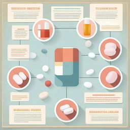 A detailed and informative image about antipsychotics, showcasing various pills, medical diagrams, and a serene background