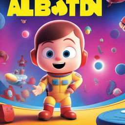 A Pixar-style animated movie poster featuring a child with Down syndrome, making his condition more obvious through facial features and expressions