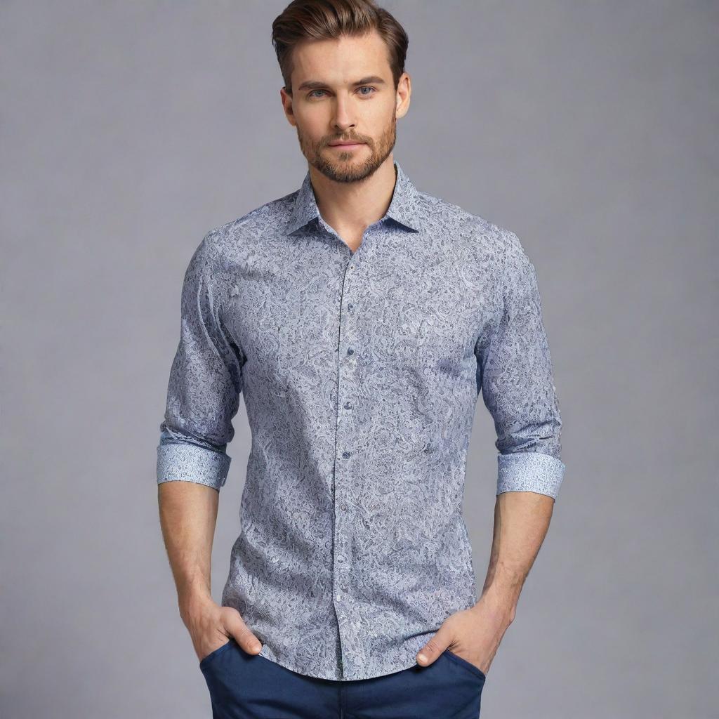 A high-quality, original design of a fashionable shirt.