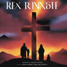 A cover image featuring a man with his two daughters in the background, a giant cross, and a Bible