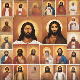 A collage showcasing diverse depictions of Jesus Christ from various cultures around the world