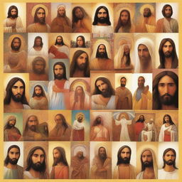 A collage showcasing diverse depictions of Jesus Christ from various cultures around the world