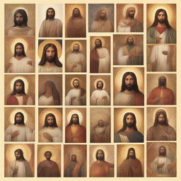 A collage showcasing diverse depictions of Jesus Christ from various cultures around the world