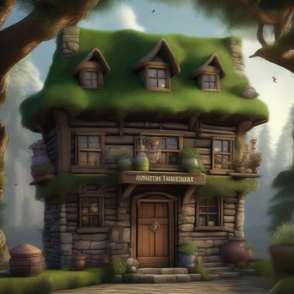 A detailed image of the exterior of an apothecary in a fantasy setting