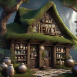 A detailed image of the exterior of an apothecary in a fantasy setting