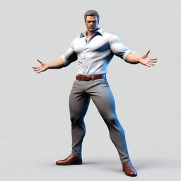 Create a detailed full-body image of a character standing in a dynamic pose