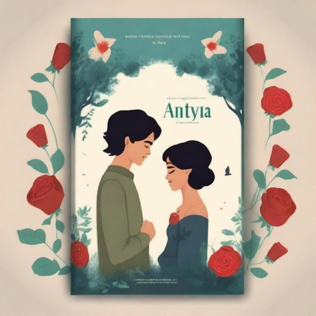 Create a book cover for the title 'Antarya' by Indah Suciati