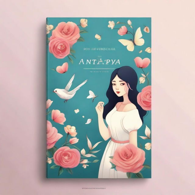 Create a book cover for the novel titled 'Antarya' by Indah Suciati