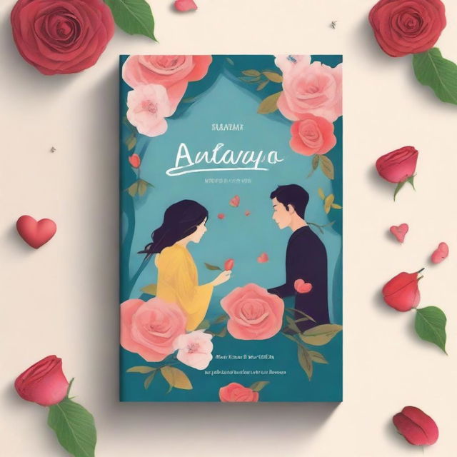 Create a book cover for a novel titled 'Antarya' by Indah Suciati