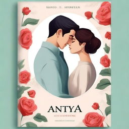 Create a book cover for a novel titled 'Antarya' by Indah Suciati