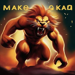 Create a book cover titled 'MAKONKA' featuring a roaring Werelion on the front