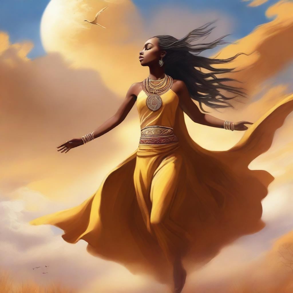 Create a book cover titled 'Aya: The Goddess of Wind'