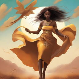 Create a book cover titled 'Aya: The Goddess of Wind'