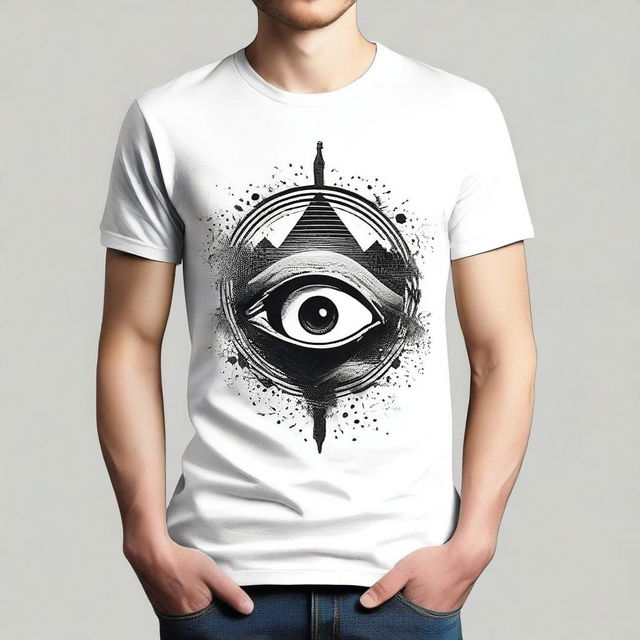 A stylish and modern t-shirt design featuring a unique and eye-catching graphic