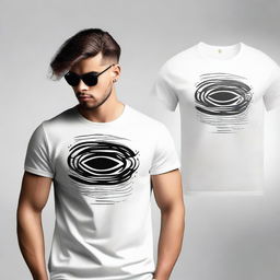 A stylish and modern t-shirt design featuring a unique and eye-catching graphic