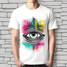 A stylish and modern t-shirt design featuring a unique and eye-catching graphic