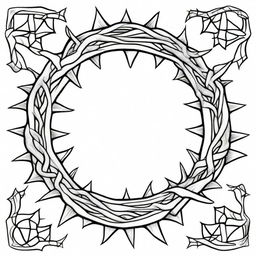 A detailed adult coloring page featuring a crown of thorns