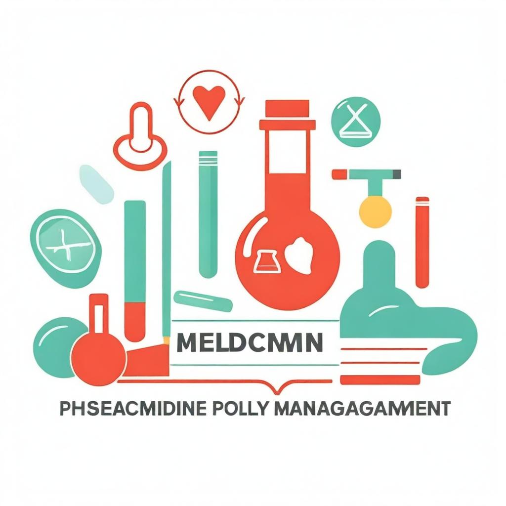 A simple and clean medicine-themed image on a white background, featuring the title 'Medicine Policy Management' and the author 'Assoc