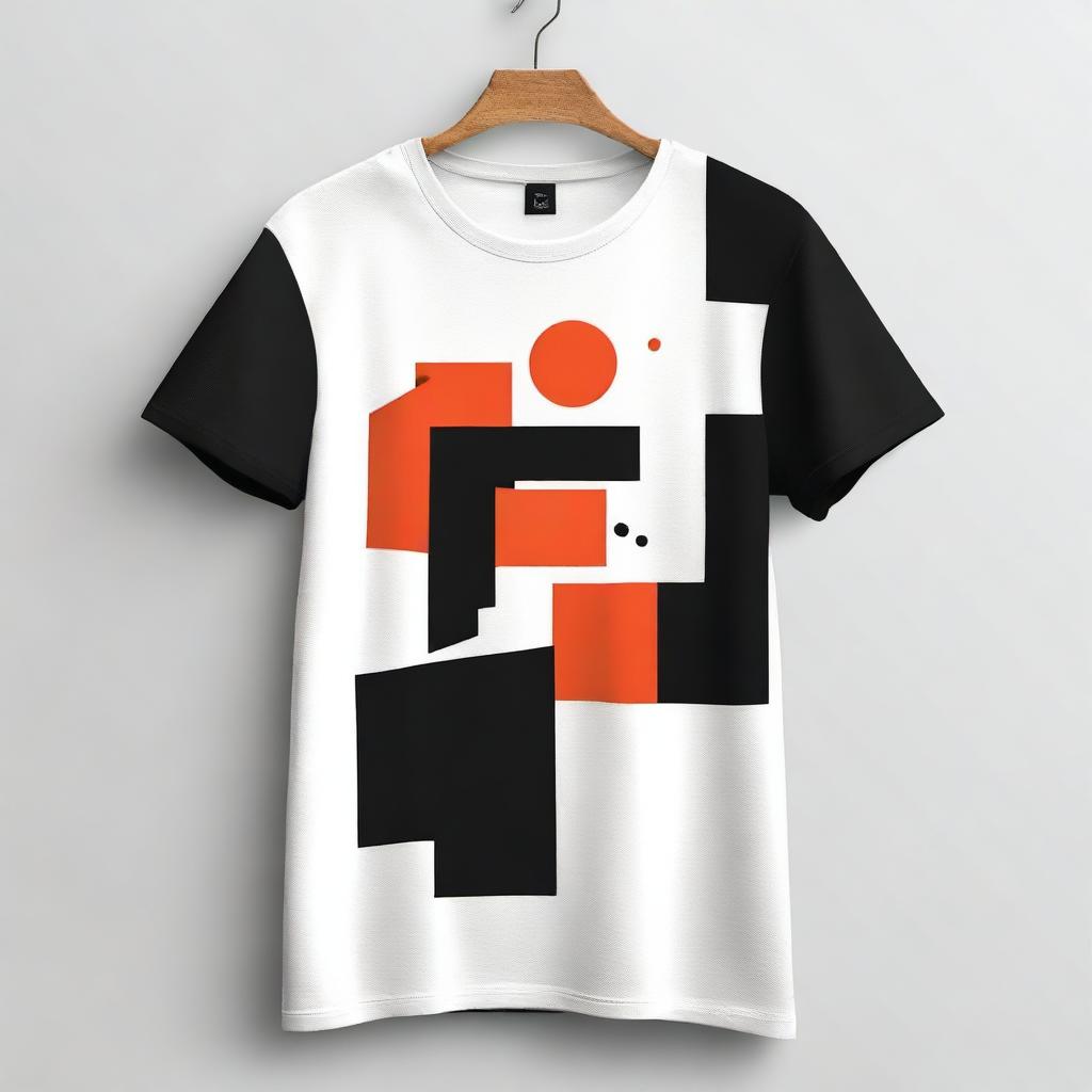 A stylish t-shirt design featuring a modern, minimalistic graphic