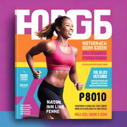 A vibrant and energetic book cover for a fitness guide