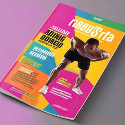 Create a fitness book cover featuring a dynamic and energetic design