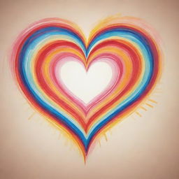 A vibrant, stylized heart depicting emotions of joy, love, and kindness, radiating soft, warm light.