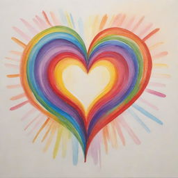 A vibrant, stylized heart depicting emotions of joy, love, and kindness, radiating soft, warm light.